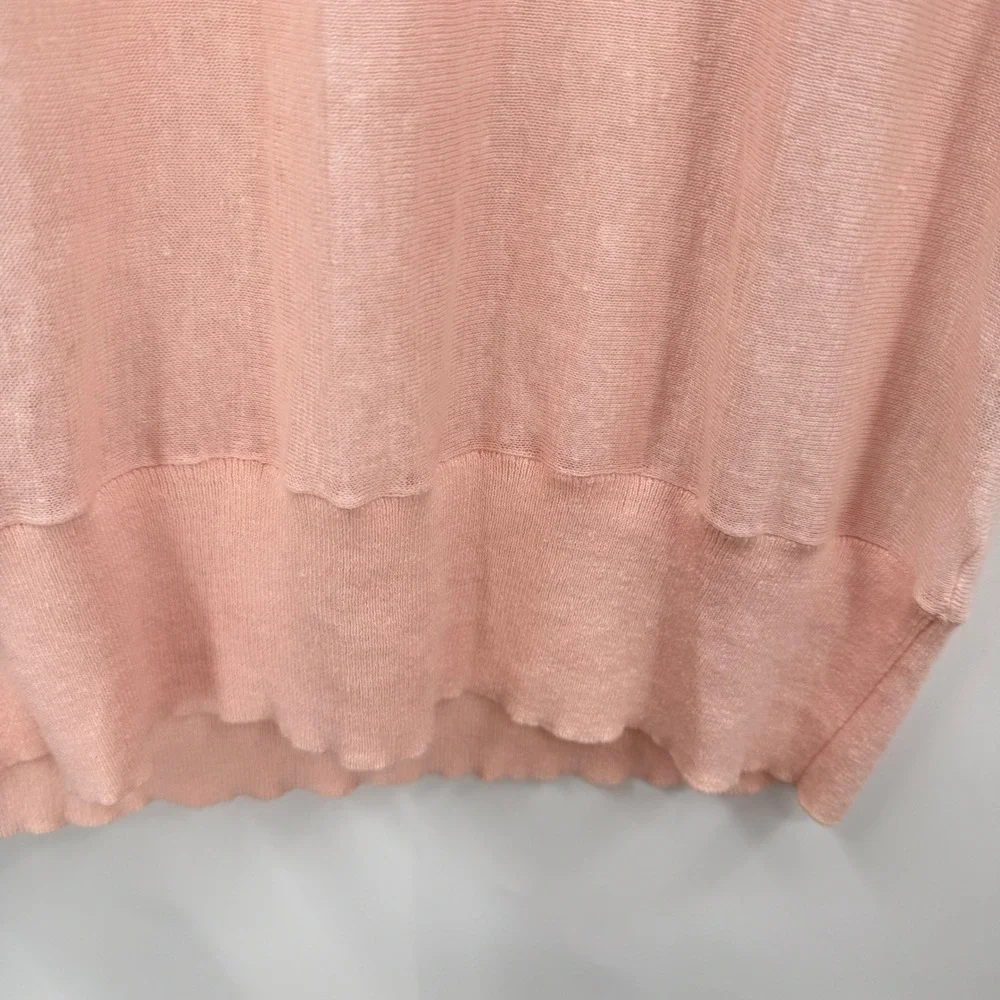 Eileen Fisher XS‎ Pink Linen Knit Top Dolman Sleeve Lightweight Sweater